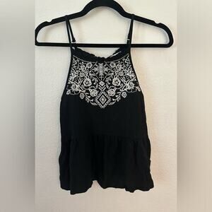 Love On A Hangar - Black Embroidered Women's Top